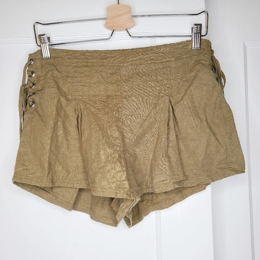 Free People Silver Springs Lace Up Linen Shorts - Picture 4 of 8
